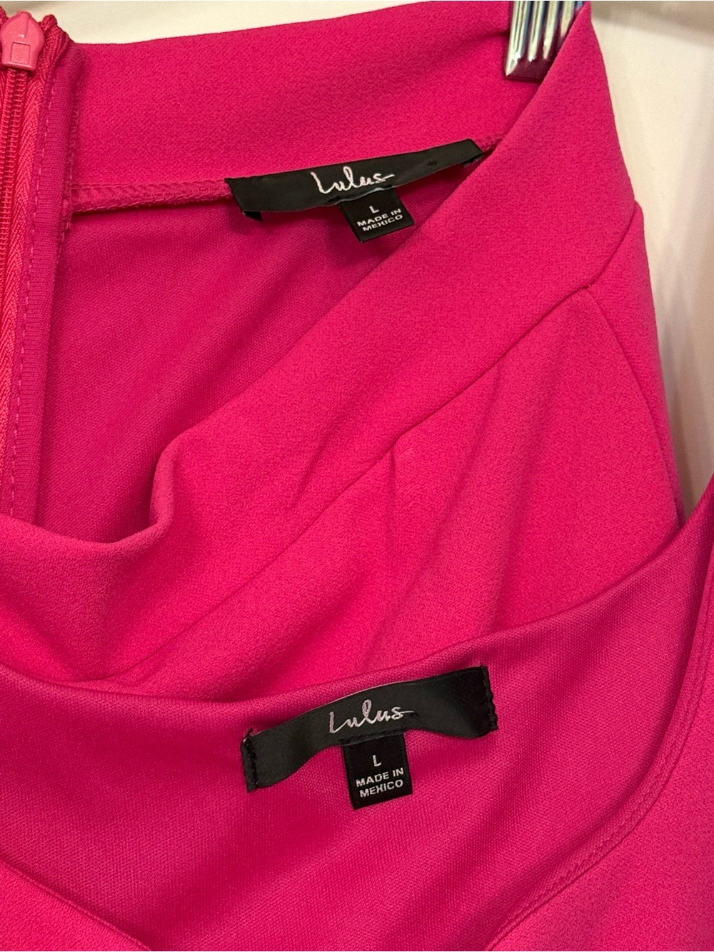 Lulu's Hot Pink Wide-Leg Jumpsuit Set Size Large - Picture 6 of 6